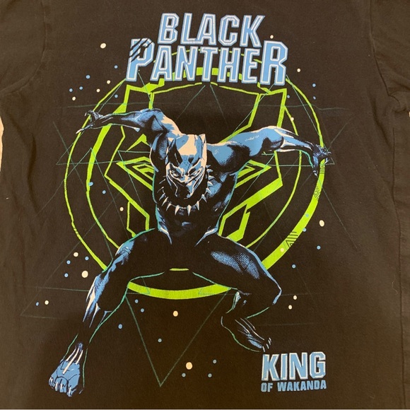 Marvel Avengers Black Panther Kids Black Short Sleeve T-Shirts Size XS 5-6 - Picture 12 of 13